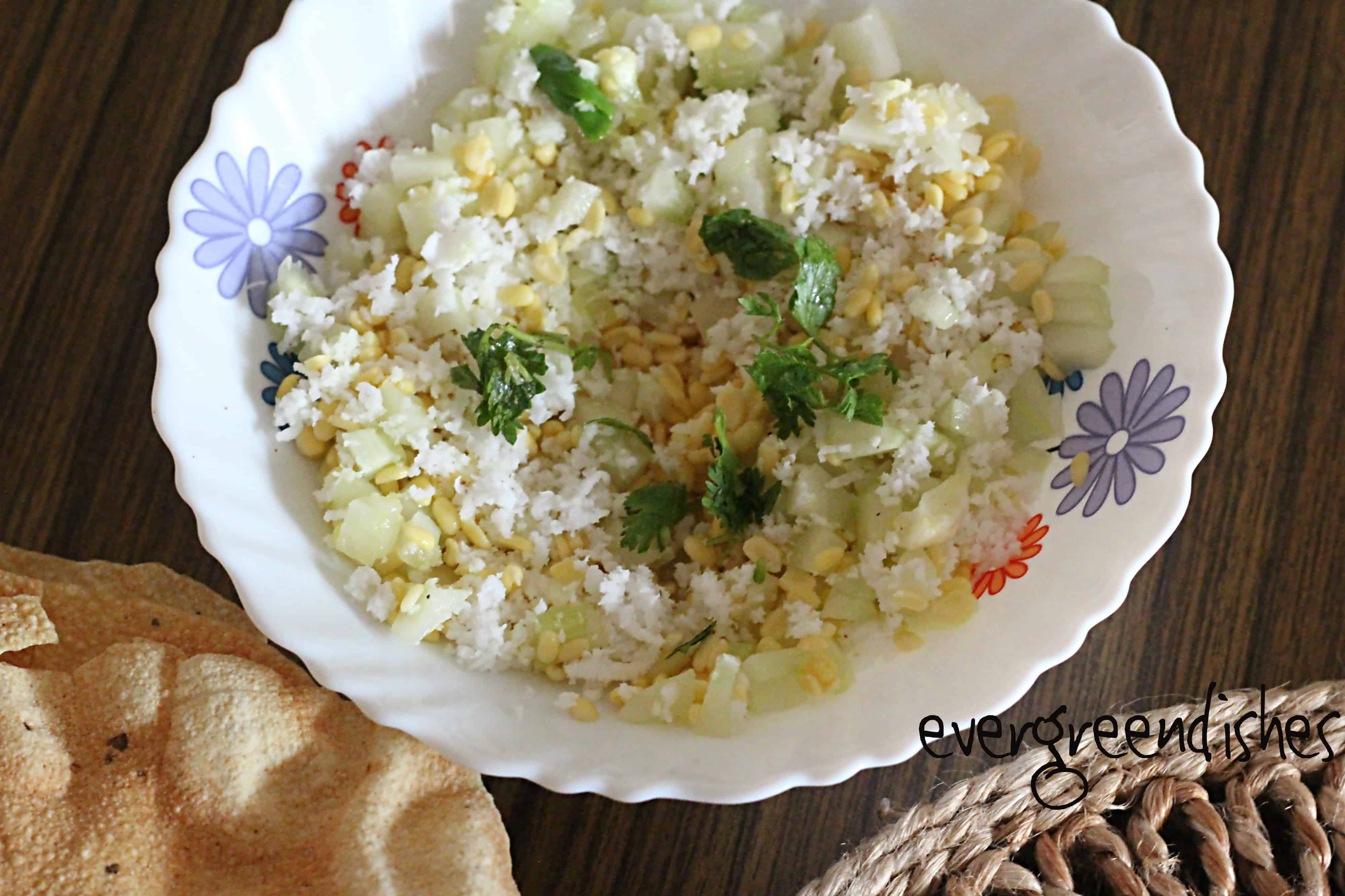Moong dal salad | koshambir recipe