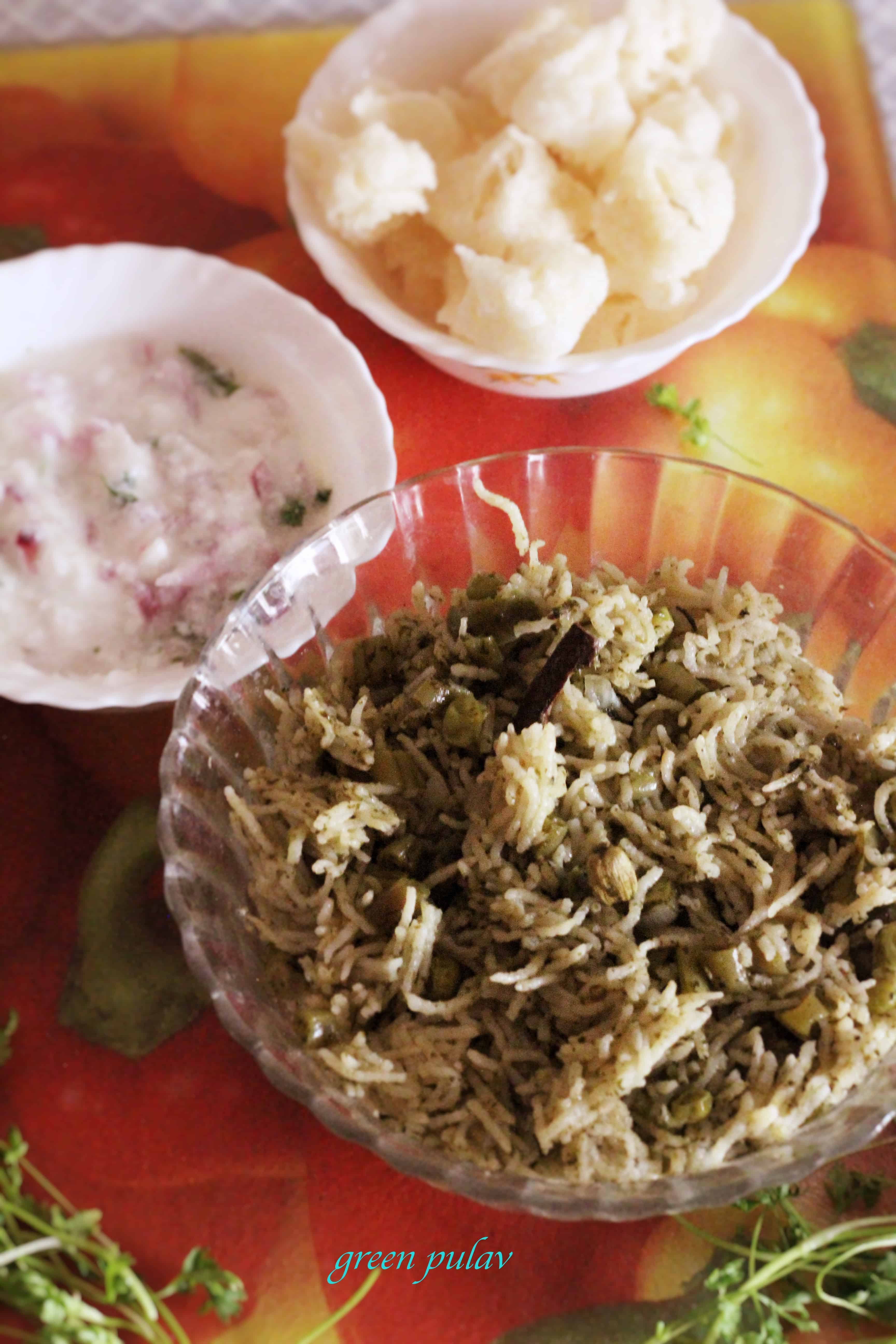 Green Pulao| how to make green pulao