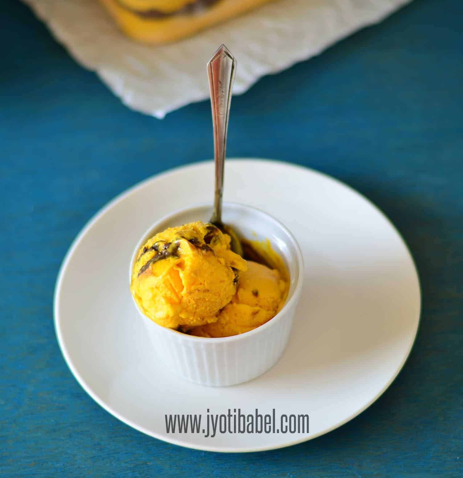 Guest Post Chocolate Streaked Mango Icecream
