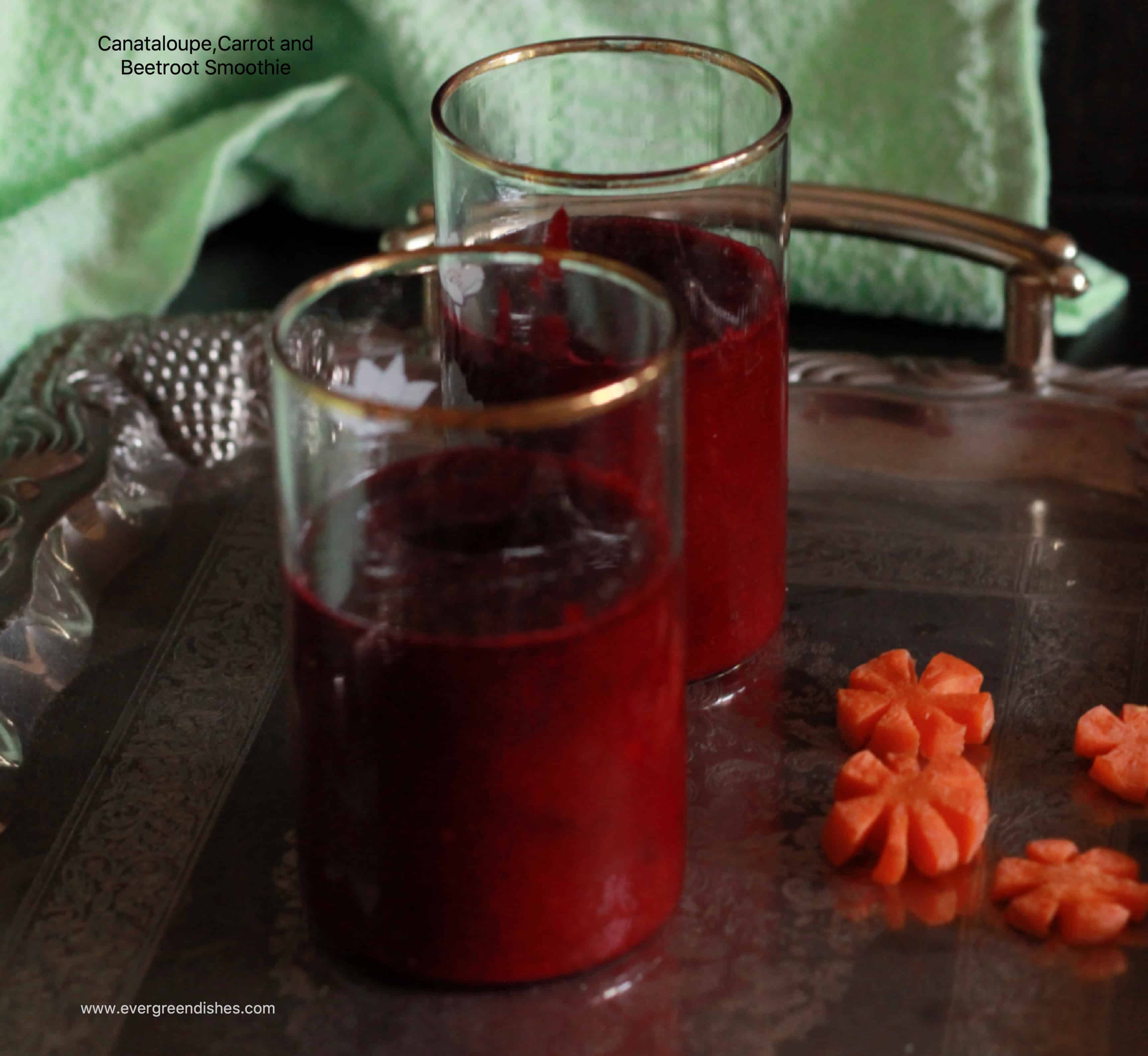 Cantaloupe Carrot and Beetroot smoothie