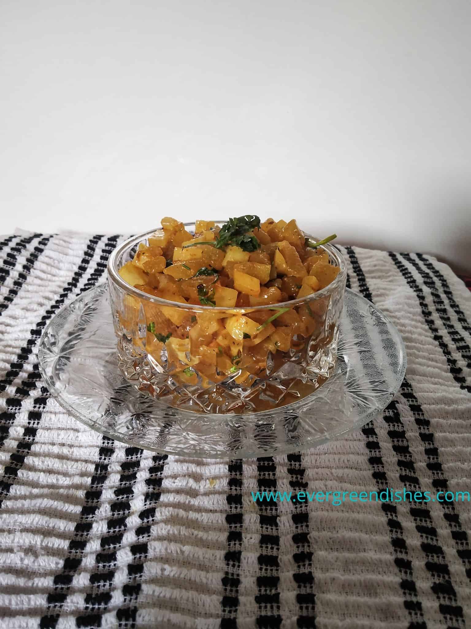 Watermelon Rind and Potato stir fry