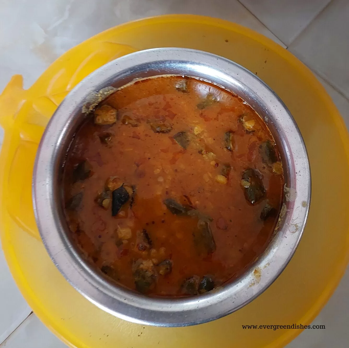 Okra Sambar | Bendekayi Huli | Ladies finger Sambar